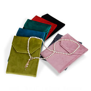 शानदार वर्ग मखमली गहने स्नैप प्रदर्शन संग्रह बैग उत्कृष्ट क्लासी मोती हार रोल स्टोरेज अवधारणा - Product Image 4