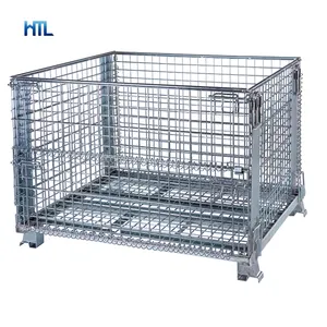 HML 1500kg ağır sanayi çinko galvanizli istiflenebilir kaynaklı metal tel örgü palet kafes