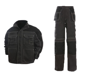 Vente en gros de vestes et pantalons de mécanicien en <span class=keywords><strong>coton</strong></span> pour hommes, deux pièces, uniformes de travail avec logo - Product Image 2
