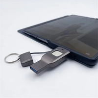 Clé USB 2-en-1 2 Go 256 Go avec lecteur d'empreintes digitales et interface Type-C pour mobile, PC, TV, jeux, caméra - Interface métallique durable - Nouveau