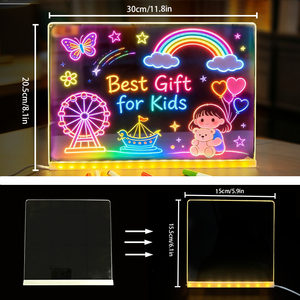 Tableau de Dessin LED Rechargeable Lumineux en Acrylique Effaçable et Coloré avec Support et Stylo, Cadeau Idéal pour Enfants - Product Image 2