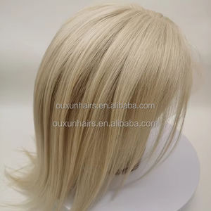 #60 con peluca superior de encaje completo <span class=keywords><strong>rubio</strong></span> platino sin pegamento HD Peluca de cabello humano frontal de encaje transparente, cabello virgen recto de hueso - Product Image 2