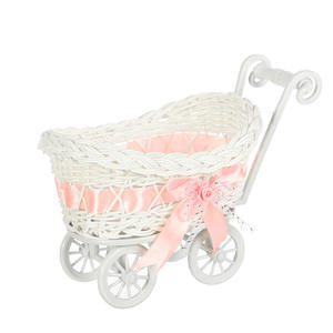 Chariot en rotin en plastique mignon panier tissé décoratif artisanal de mariage Vase de table d'<span class=keywords><strong>arrangement</strong></span> floral Vases en céramique de porcelaine - Product Image 5
