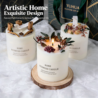 Bougie artisanale en cire de soja style forêt avec parfum de fleur éternelle - Design moderne - Coffret cadeau pour Noël, anniversaire, fêtes