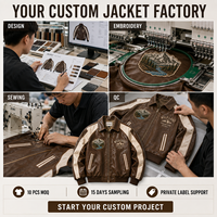 Blouson en cuir vintage personnalisé pour homme, marron vieilli, avec fermeture éclair, broderie montagne, style rétro moto bomber, OEM