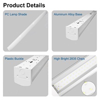 Barre lumineuse à intensité variable 3CCT 1,2 m 40 W PC IP20 luminaire de bureau salle de bain usine entrepôt Tri-proof purification bande lumineuse LED