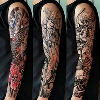 Autocollants de tatouage temporaire non toxiques personnalisés pour hommes, motifs sur mesure, pour le corps, les mains et le bras entier - Film PET à transfert d'eau