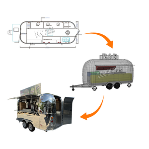 Food Truck Coffee <b>Cart</b> OEM Food Trailer Camping Van BBQ Food Truck Catering Trailer for Sale - Product Image 4