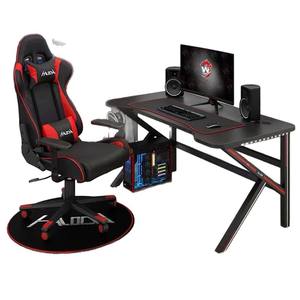 Ensemble chaise et bureau de jeu Haven avec chaise pivotante en cuir PU et bureau noir pour le jeu à domicile ou au bureau - Product Image 5