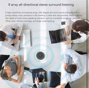 Système de microphone de conférence, microphone de réunion intelligent, microphone omnidirectionnel à réduction de bruit intelligente à longue portée - Product Image 4
