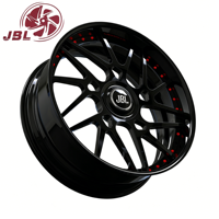 Jantes en alliage d'aluminium forgé deux pièces sur mesure 18-26 pouces, à déport profond, rivets rouges, lèvre large, 5 trous, universelles, pour montage personnalisé