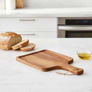 Plateau <span class=keywords><strong>de</strong></span> service décoratif en bois d'acacia avec poignée, 16 pièces, pour charcuterie, pizza, pain, <span class=keywords><strong>fromage</strong></span>, fruits, pour comptoir <span class=keywords><strong>de</strong></span> cuisine - Product Image 4