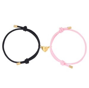 フェンディジュエリーバレンタインデー<span class=keywords><strong>2pcs</strong></span>ゴールドハートマグネットアトラクションカップルブレスレット友情愛好家ギフト - Product Image 4