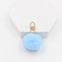 Nouveaux pompons en fausse fourrure de lapin colorés et duveteux, 4 cm, pompon en fausse fourrure, porte-clés, pendentif pour sac, décoration, porte-clés