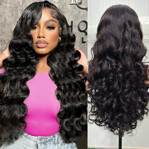 Glueless Wear and Go 250% Density Bouncy Curls <strong>Wig</strong> 13x6 HD <strong>Lace</strong> Front Pre Cut Pre Bleached SDD Raw Vietnamese <strong>Human</strong> <strong>Hair</strong> <strong>Wig</strong> - Product Image 4