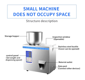 100g 200g Low Price Mini Desktop Semi-Automatic Nut Suger Coffee Salt Tea Bean Grain Seed Granule Bag Weighing Filling Machine - Product Image 2
