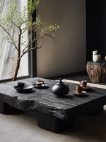 Table basse de salon personnalisable en bois de camphre massif, style artistique et discret, pour usage en gîte ou hôtel, aucun assemblage requis, mobilier