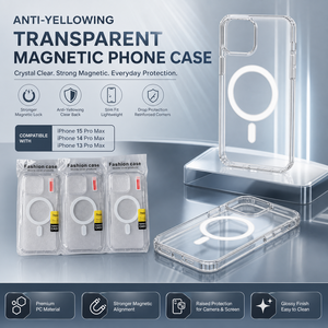 Custodia Magnetica Trasparente Anti-Ingiallimento Personalizzabile per iPhone 15 14 13 Pro Max, Cover Protettiva Sottile - Product Image 4