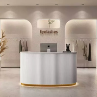 Comptoir de réception personnalisé avec logo, moderne, en forme de L, pour bureau, hôtel, salon de beauté, réception commerciale avec tiroirs de rangement