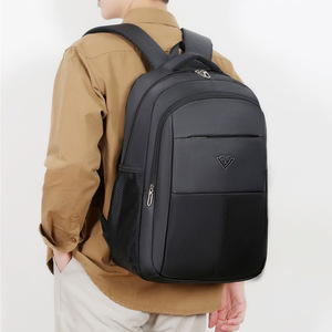 Laptop <b>Backpack</b> For Men Business Travel Lightweight <b>With</b> Laptop <b>Compartment</b> Gray Black Blue Purple Solid Color Shoulder Straps - Product Image 4