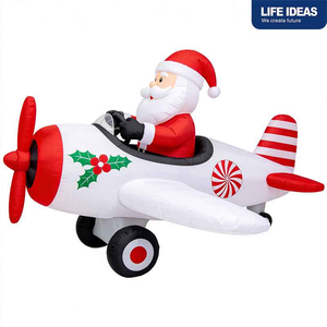 Merry Christmas New Inflatable <b>Balloon</b> with Penguin Giant Candle LED Illuminated Outdoor Yard Decoration Supplies - Product Image 3