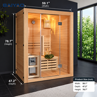 Sauna intérieur pour 2 personnes, en bois de pruche, sur mesure, fabricant OEM