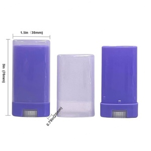 15g White Pink Purple <b>Plastic</b> Empty Deodorant Stick Lip Balm Container Oval Twist up <b>Tubes</b> Packaging for Deodorant Stick - Product Image 2