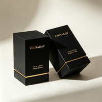 Boîte d'emballage de parfum de luxe de haute qualité personnalisée en usine, boîte cadeau rigide noire mate avec dorure à chaud