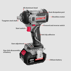 Pneumatici auto 850N.m 640Ft-lbs chiave <span class=keywords><strong>a</strong></span> percussione Cordless 1/2 pollici Brushless potenza impatto pistola 4.0Ah <span class=keywords><strong>batteria</strong></span> Driver elettrico - Product Image 3