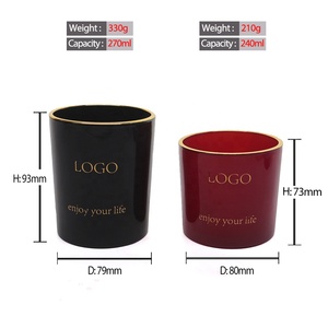 FENGJUN - Frascos de Vidrio Altos y Redondos para Velas, Color Rojo y Negro, Fabricante Profesional - Product Image 4