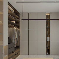 Dressing autoportant en bois sur mesure 2026 avec éclairage, design moderne pour mobilier de chambre