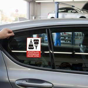 Pegatinas para coche: Señal de mantenimiento sin quitar fusibles - Product Image 2