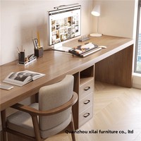 Bureau d'ordinateur double en bois massif, table longue minimaliste moderne pour chambre d'enfant, bureau d'étude pour étudiant, usage domestique, style dossier de canapé