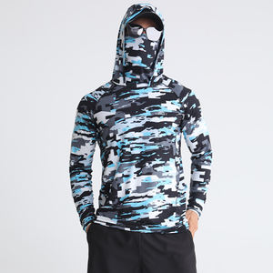 Venta al por mayor de rendimiento personalizado protección UV secado rápido transpirable Sudadera con capucha camisas de pesca poliéster impresión Digital de talla grande UPF50 - Product Image 1