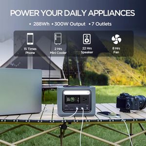 288Wh Portable <b>Power</b> Station Battery 300W AC Outlet Fast Charging Solar <b>Generator</b> Home /Outdoor /Travel/ Emergency Gendome Go 30 - Product Image 1