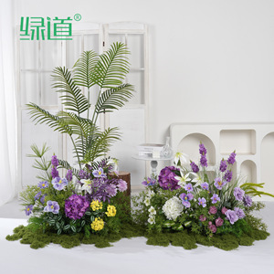 Plantas Artificiales Greenway, Flores Moradas para Jardinería, Decoración de Interiores, Patio, Muebles Grandes y Suaves para Hotel, Gabinete - Product Image 1