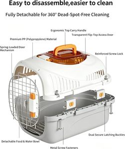 Fast Delivery Stock Storage Small Animal Airline Approved PP <b>Pet</b> <b>Carrier</b> Solid Pattern <b>Pet</b> Suitcase with Skylight - Product Image 2