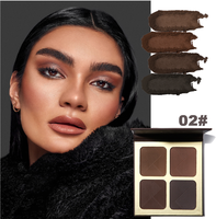Palette de Maquillage Crème et Poudre Illuminateur Scintillant 4 Couleurs Bronze Or Blanc, Étiquette Privée, Contouring