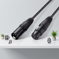 Câbles audio XLR mâle-femelle Aixton personnalisés, longue durée de vie, fiables, conducteur en cuivre nu, noirs, pour éclairage de scène, microphone
