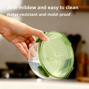 Round Food Grade Plastic Fresh Keeping <b>Box</b> Sealed <b>Lunch</b> <b>Box</b> Refrigerator Fruit Container Daily Kitchen Fresh Bowl - Product Image 3