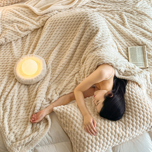 ผ้าห่มผ้าห่มนวมผ้าคอรัลฟลีซเต่าผ้าหนาสำหรับฤดูหนาวผ้าแจ็คการ์ดสีทองอเนกประสงค์กันไรฝุ่น - Product Image 4