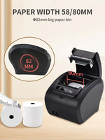 Impresora de Recibos POS de Alta Velocidad de 3 Pulgadas con Cortador Automático, Impresora de Facturas de 80 mm con USB, Serial, LAN, Bluetooth y Wifi para Restaurantes y Cocinas