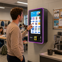 Máquina Expendedora de Bebidas y Snacks de Pared, Pequeña, con Sistema de Pago sin Efectivo y Devolución de Monedas