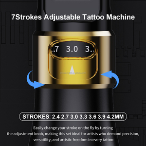 Machine à tatouer OEM personnalisée, stylo sans fil, alimentation 1700 mAh, course réglable, pistolet de maquillage permanent sans noyau - Product Image 6