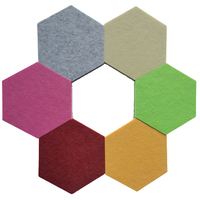 Panneaux muraux insonorisés décoratifs en feutre hexagonal personnalisé Panneau insonorisant en fibre de polyester Panneaux acoustiques en PET