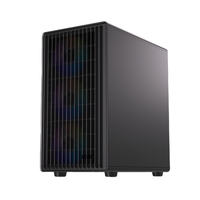Boîtier Gamer ATX Mid-Tower au Design Simple, Châssis PC de Jeu Haute Performance avec Flux d'Air Optimisé et Panneau Latéral en Acier