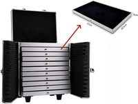 Version améliorée, valise de rangement pour bijoux en aluminium, chariot à roulettes, boîte de présentation pour objets de valeur, pour le rangement de bracelets/boucles d'oreilles/colliers