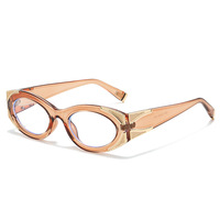 Bingkai Kacamata Optik Logam Mewah Retro Baru 2027, Model Mata Kucing, Fashion Wanita, Anti Cahaya Biru untuk Komputer dan Gaming
