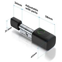Cylindre de serrure intelligent OEM Retrofit, entrée sans clé, empreinte digitale, électronique, pour appartement, cylindre de serrure intelligent Tuya