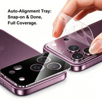 Base de protection d'objectif d'appareil photo en PET pour iPhone, sans impact sur la clarté de l'appareil photo, protection anti-rayures pour la série Apple iPhone